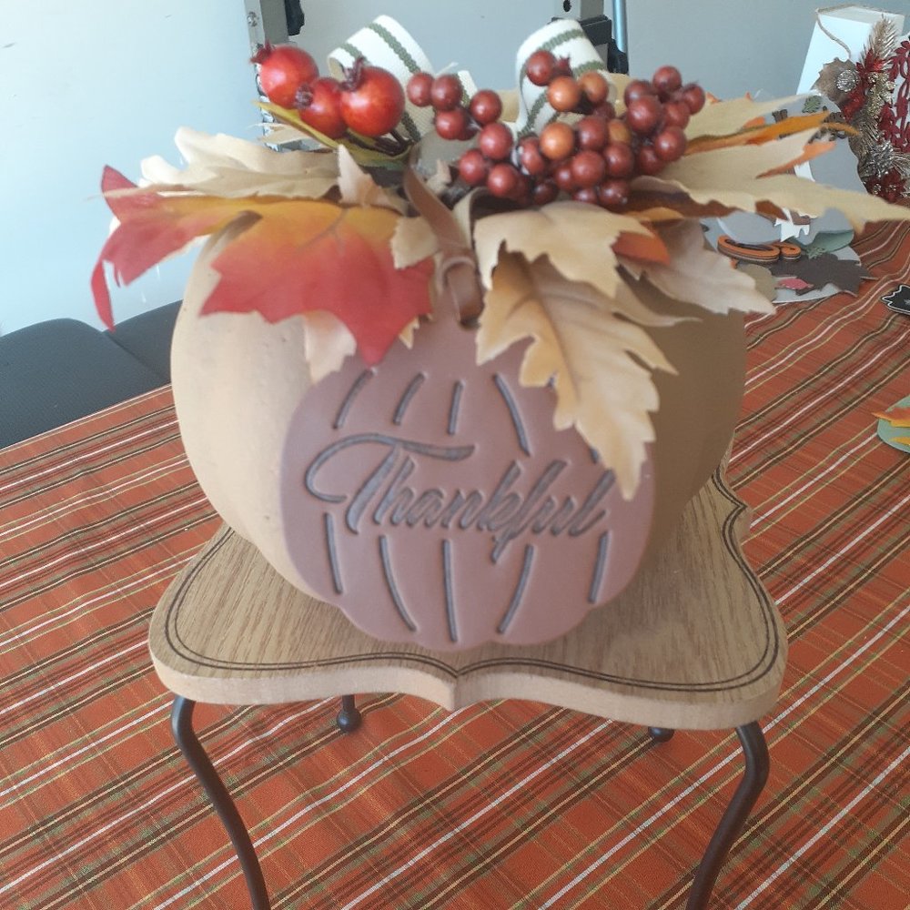 Handmade Light brown Thankful pumpkin